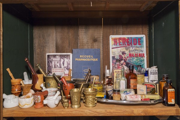 Pharmaceutical Mortar and Pestle on shelf