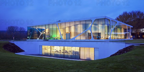 Glass Cube during blue hour