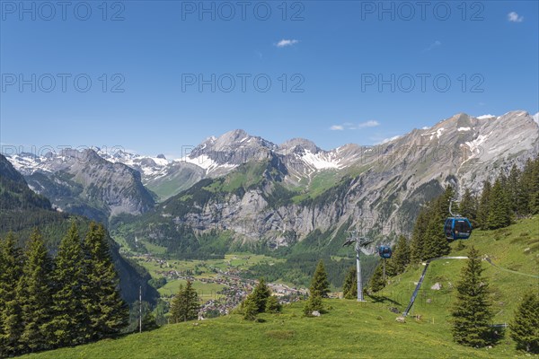 Mountain panorama at the Oeschinen mountain station with Grosser Lohner