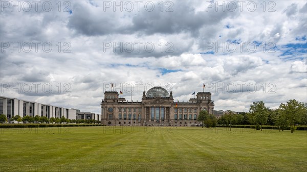 Reichstag and Germany Flag