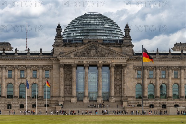 Reichstag and Germany Flag