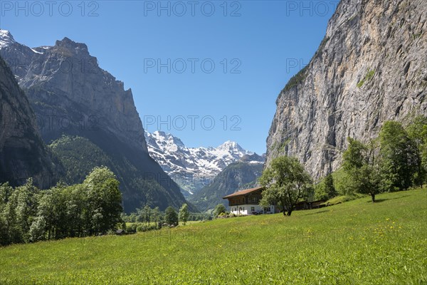 Mountain landscape in the Lauterbrunnen Valley