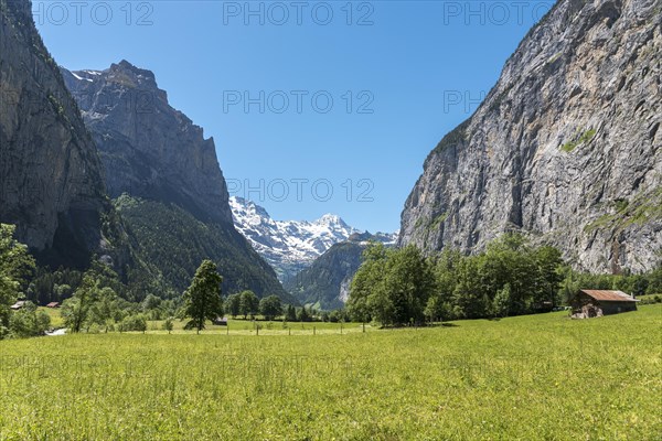 Mountain landscape in the Lauterbrunnen Valley