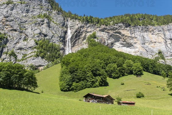 Rock face with Staubbach Falls