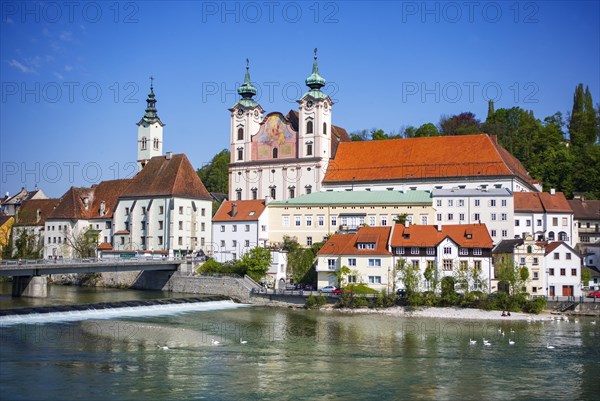 Confluence of the Enns and Steyr rivers