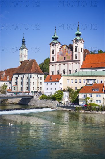 Confluence of the Enns and Steyr rivers