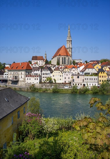 City view with parish church Sankt Aegid