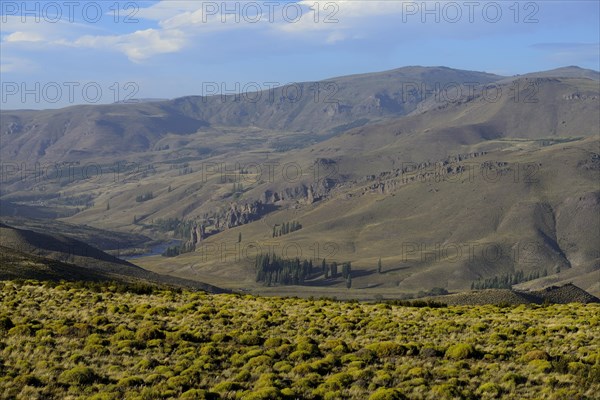 Hilly landscape on the Rio Alumine