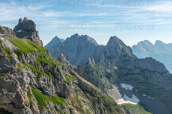 View of mountain summits