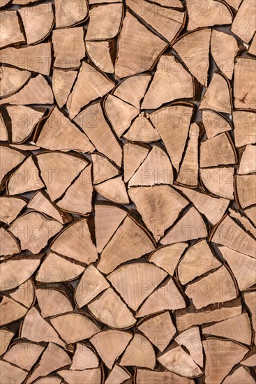 Split firewood as wall cladding