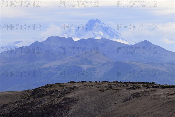 View from the volcano Batea Mahuida to the volcano Llaima in Chile
