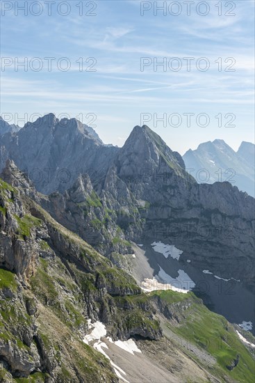 View of mountain summits