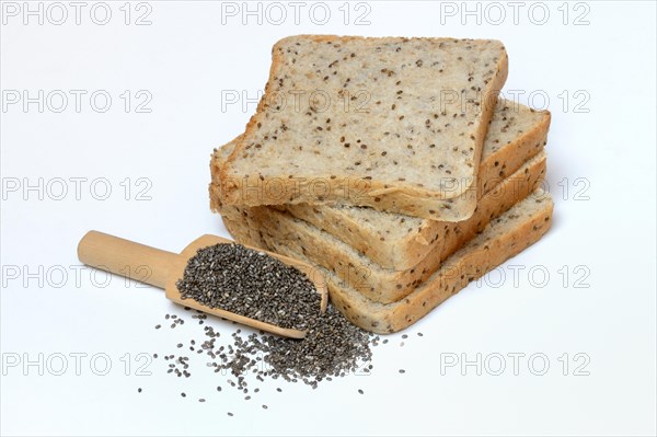 Sliced toast bread with chia seeds