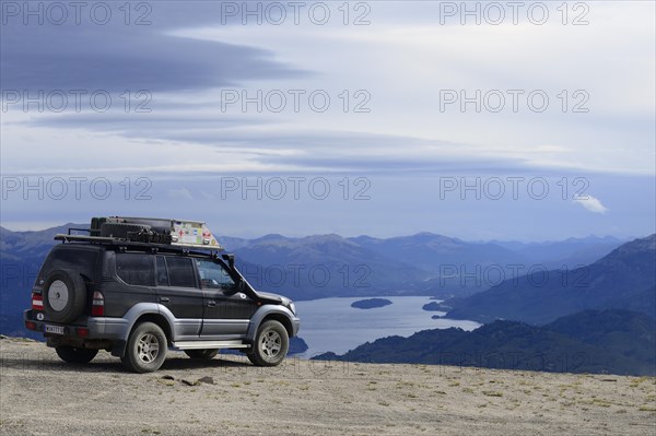 Off-road vehicle on the volcano Batea Mahuida