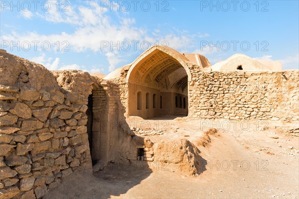 Ruins of ritual buildings near Dakhmeh Zoroastrian Tower of Silence