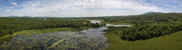 Aerial view of Mud Pond with Mount Monadnock