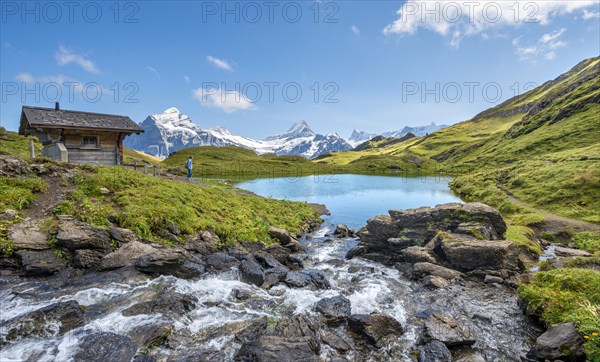 Hut and stream at Bachalpsee