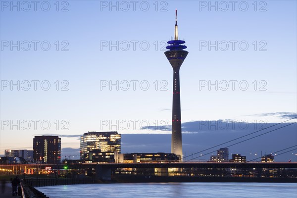 Rhine with City Gate and Rhine Tower