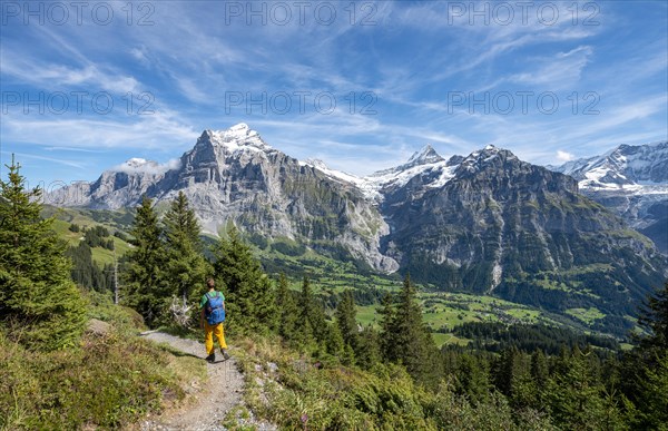 Hikers on the hiking trail to Bachalpsee