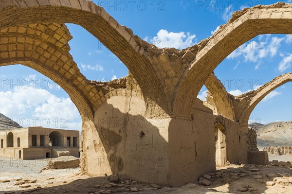 Ruins of ritual buildings near Dakhmeh Zoroastrian Tower of Silence