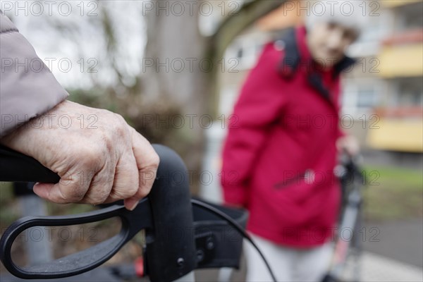 2 seniors going for a walk