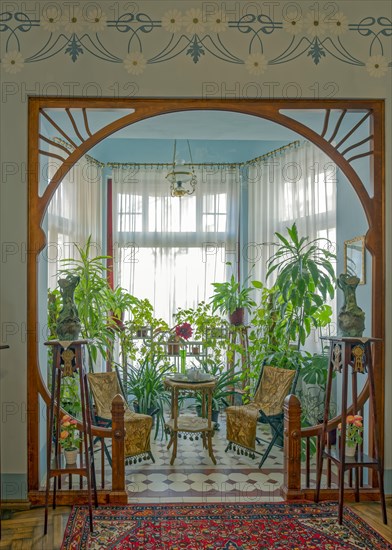 Living room with winter garden