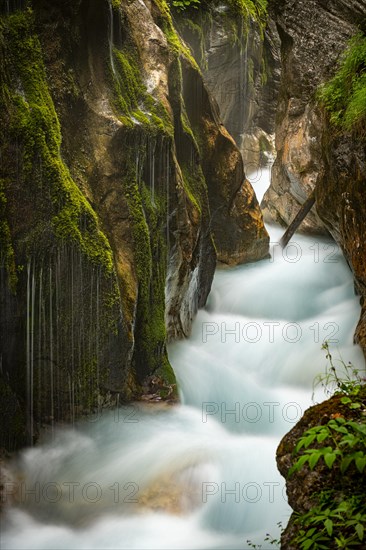 Small waterfalls with mountain stream