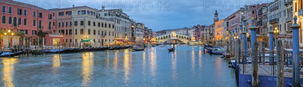 Grand Canal with Rialto Bridge and gondolas