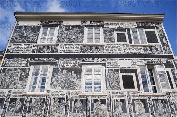 House facade with wall painting from the Renaissance period