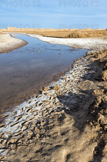 Stream flowing through the Dasht-e Lut