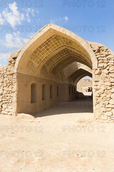 Ruins of ritual buildings near Dakhmeh Zoroastrian Tower of Silence