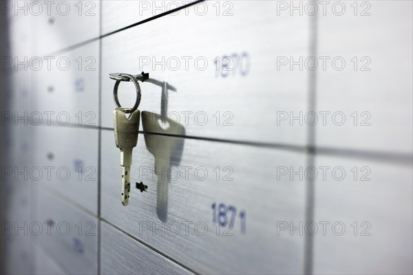 Locker with key in a financial institution