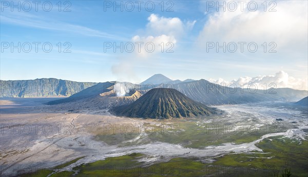 Volcanic landscape at sunrise