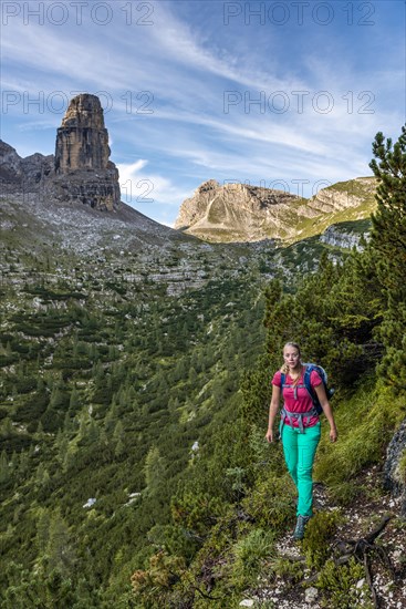 Young hiker on a hiking trail