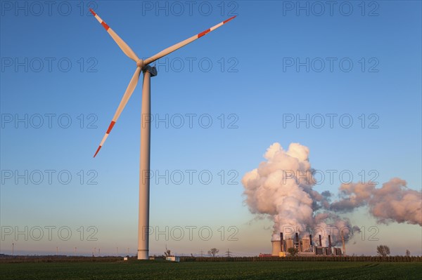 Wind turbine in the evening light