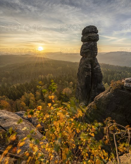 Barbarine on the Pfaffenstein at sunrise