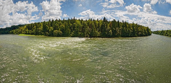 Loop of the river Lech with rapids