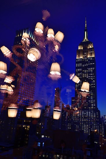 View of the Empire State Building from the rooftop bar of Hendrick's Hotel