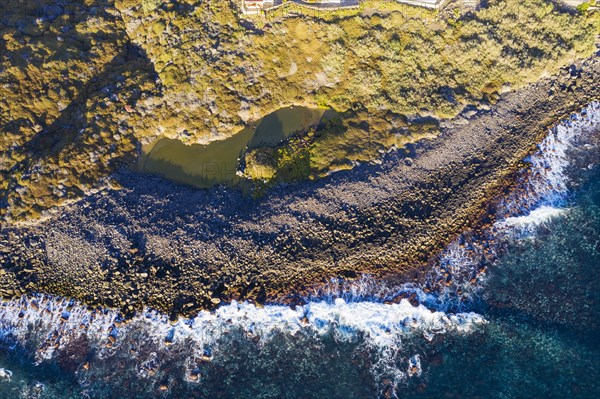 Brackish water pond Charco del Cieno from above