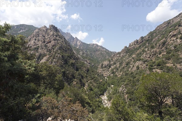 Mountainscape in central Corsica near Spelunca Gorge