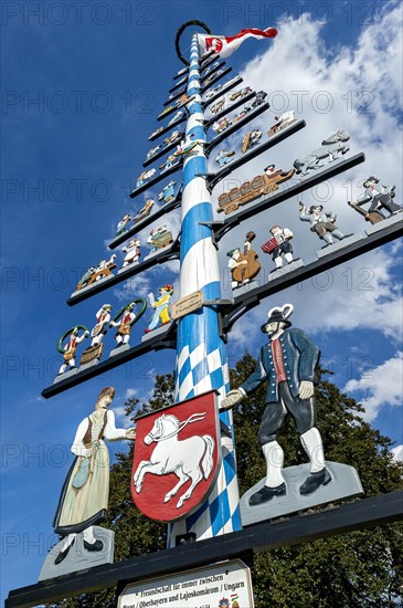 Maypole with guild sign