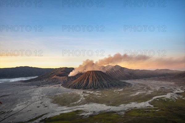 Volcanic landscape at sunrise