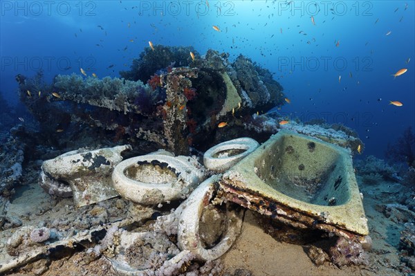 Remains of shipwreck Yolanda with cargo