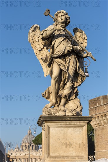 Angel statue and St. Peter's Basilica