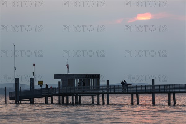 Longest jetty at Lake Constance in the morning light in Altnau