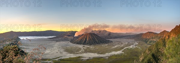 Volcanic landscape at sunrise