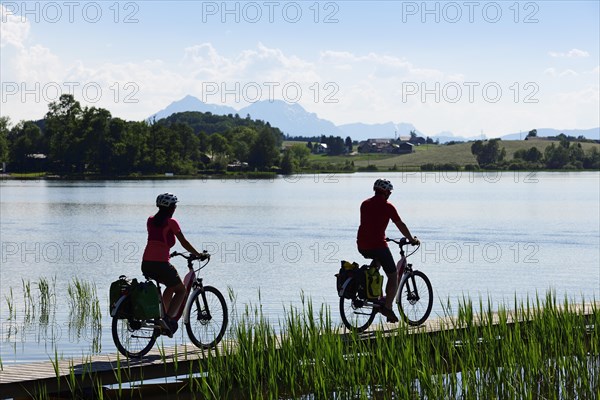 Couple with electric bikes