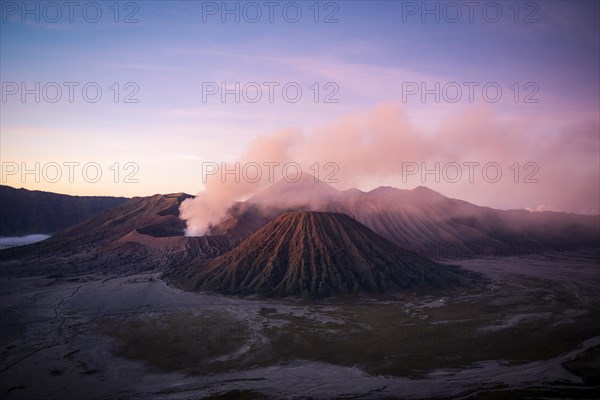 Volcanic landscape at sunrise