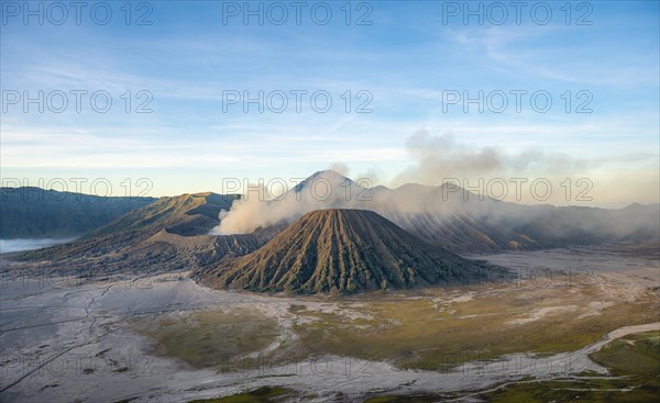 Volcanic landscape at sunrise