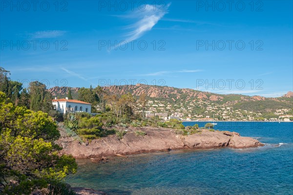 Coastal landscape with the mountains Massif de l'Esterel